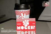 Business Card & Coffee Cup Mockup, a Mockup by Simetrica Labs (Thumbnail 1 of 6)