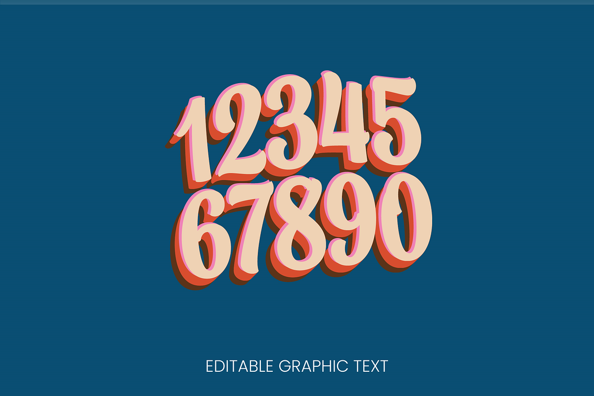 Retro Script 3D Text Effect preview 2