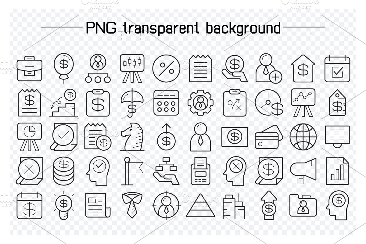 100 Business and Finance Line Icons, an Outline Icon by Designfour (Photo 3 of 7)