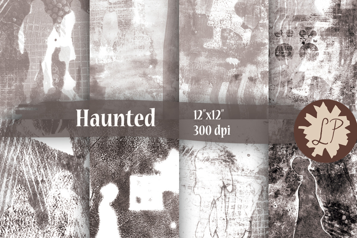 Ghostly People Digital Paper Pack, a Pattern Graphic by Liz Plummer (Photo 4 of 8)