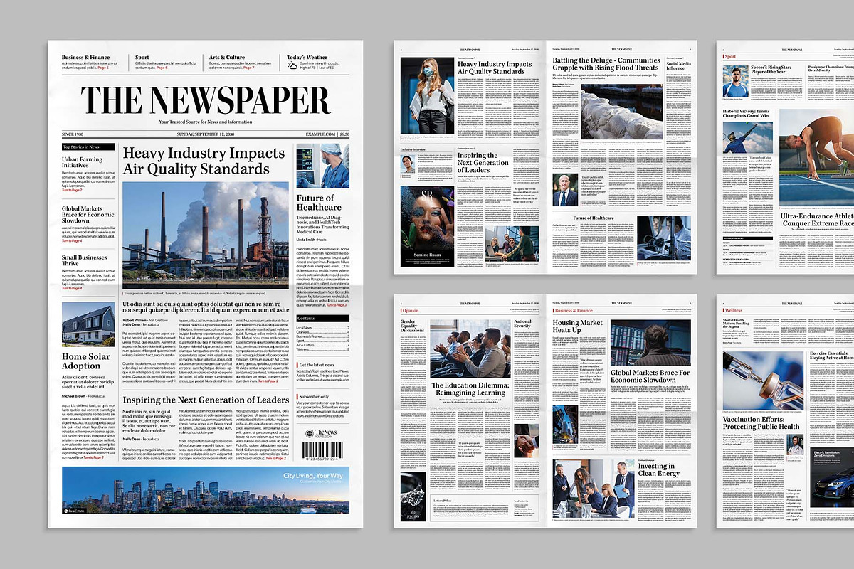 Classic Newspaper Template, a Magazine Template by BrandPacks (Photo 1 of 7)