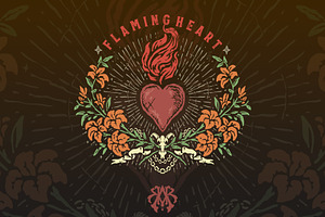 Eternal Flaming Heart T-Shirt Design