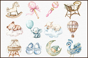 Baby Shower Clipart,Boho Nursery Cli, an Illustration by Sublimation Artist (Thumbnail 3 of 6)