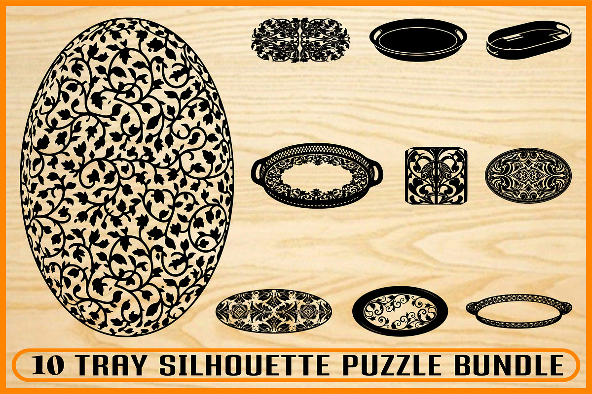 10 Vintage Serving Tray SVG Bundle, a Decorative Illustration by Artivon (Photo 1 of 4)