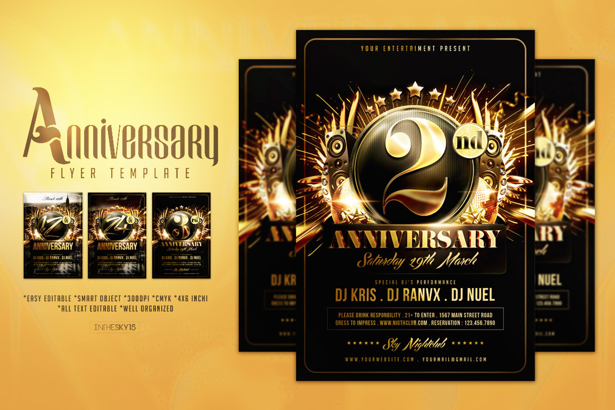 Anniversary Flyer Bundle, a Flyer Template by InTheSky15 (Photo 2 of 5)