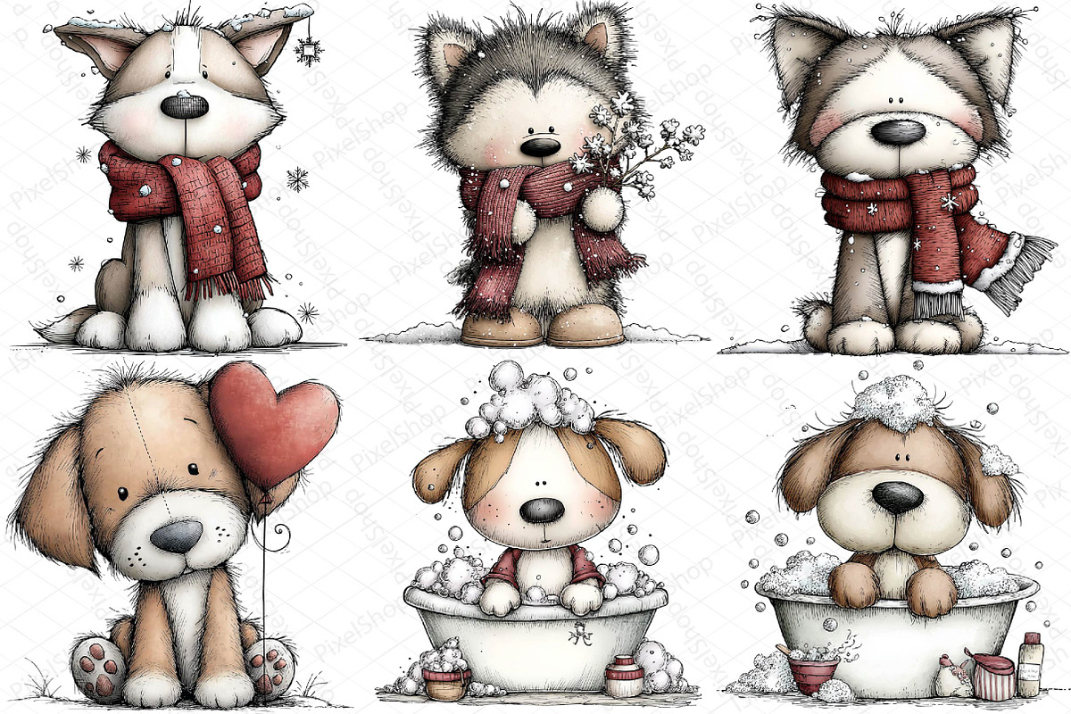 Cute Funny Dog - Whimsical Clipart, an Illustration by DreamPrint404 (Photo 6 of 6)