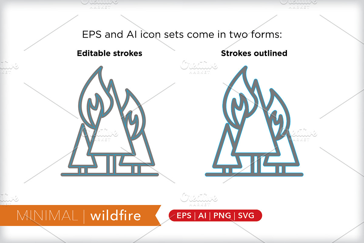 Minimal wildfire icon set, an Outline Icon by Picture Window (Photo 2 of 5)