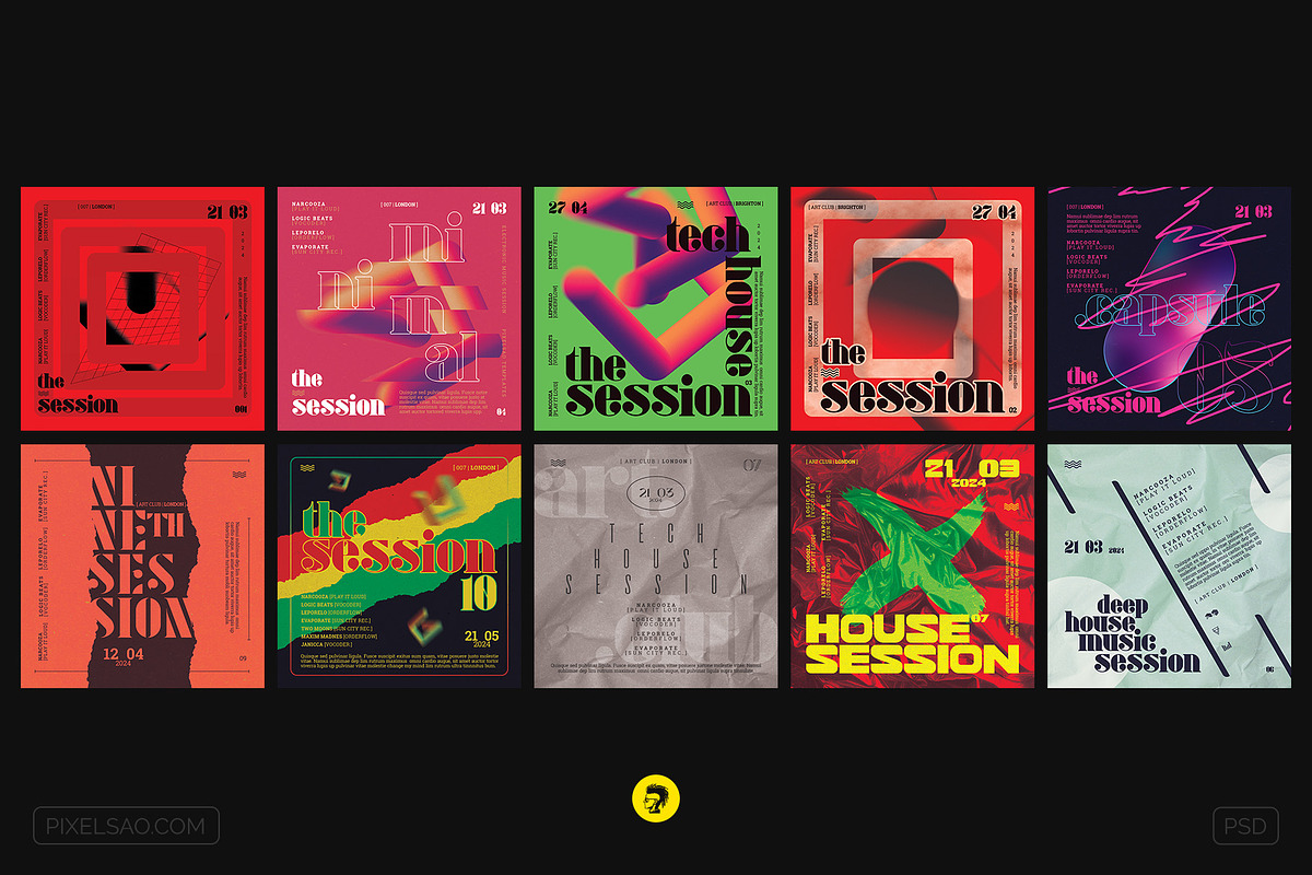 The Session – Posters/Flyers Bundle, a Flyer Template by pixelsao (Photo 3 of 3)
