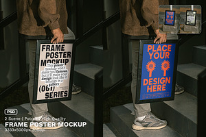 Frame Poster Mockup - VOL 4, a Product Mockup by Simetrica Labs