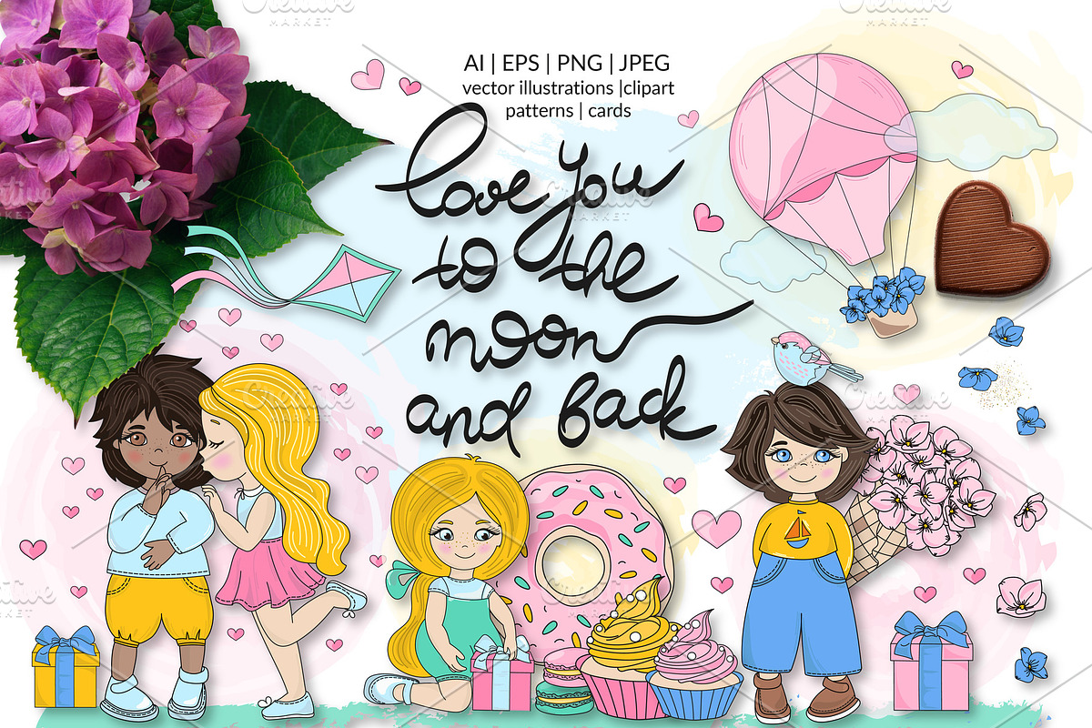 CUTE VALENTINE, a Decorative Illustration by FARAWAYKINGDOM (Photo 1 of 12)