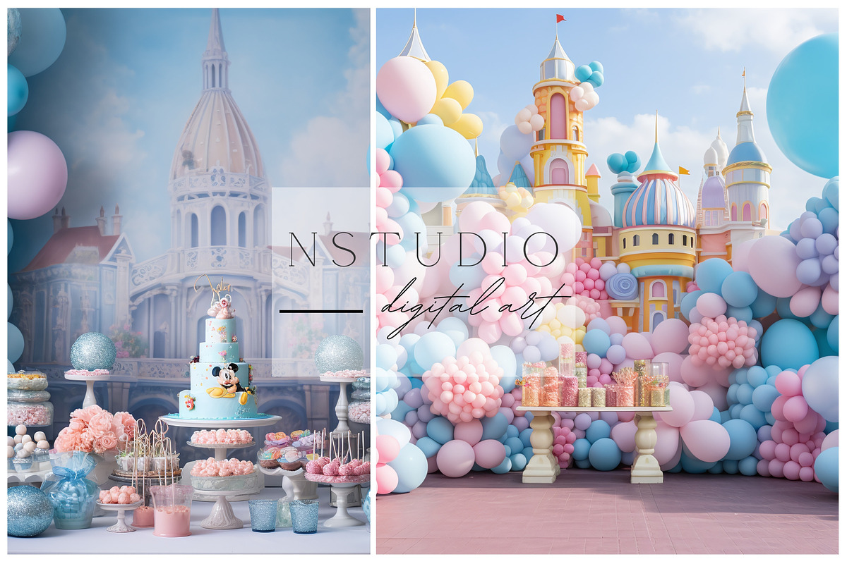 11 Pink and Blue Birthday Backdrops, a Layer Style Add-On by NSTUDIO (Photo 7 of 9)