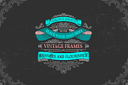 SET of vintage frames and badges, a Decorative Illustration by ARSCOR (Thumbnail 1 of 5)