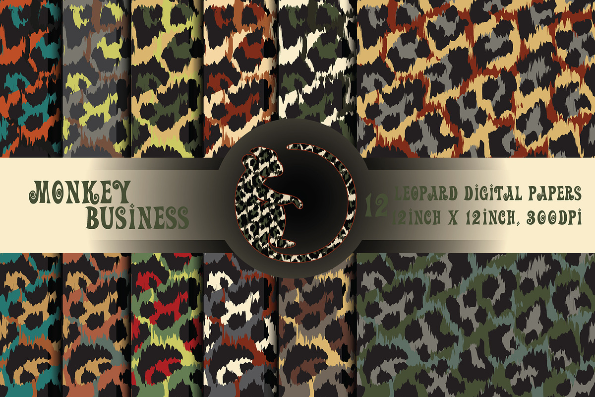 Fashionable leopard digital papers, an Illustration by Monkey Business