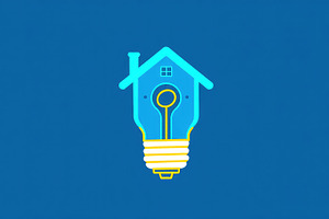 Smart home concept with a light bulb, a Business Photo by Perpis