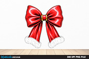 Christmas Coquette bow Png, an Illustration by Watercolor design (Thumbnail 2 of 6)