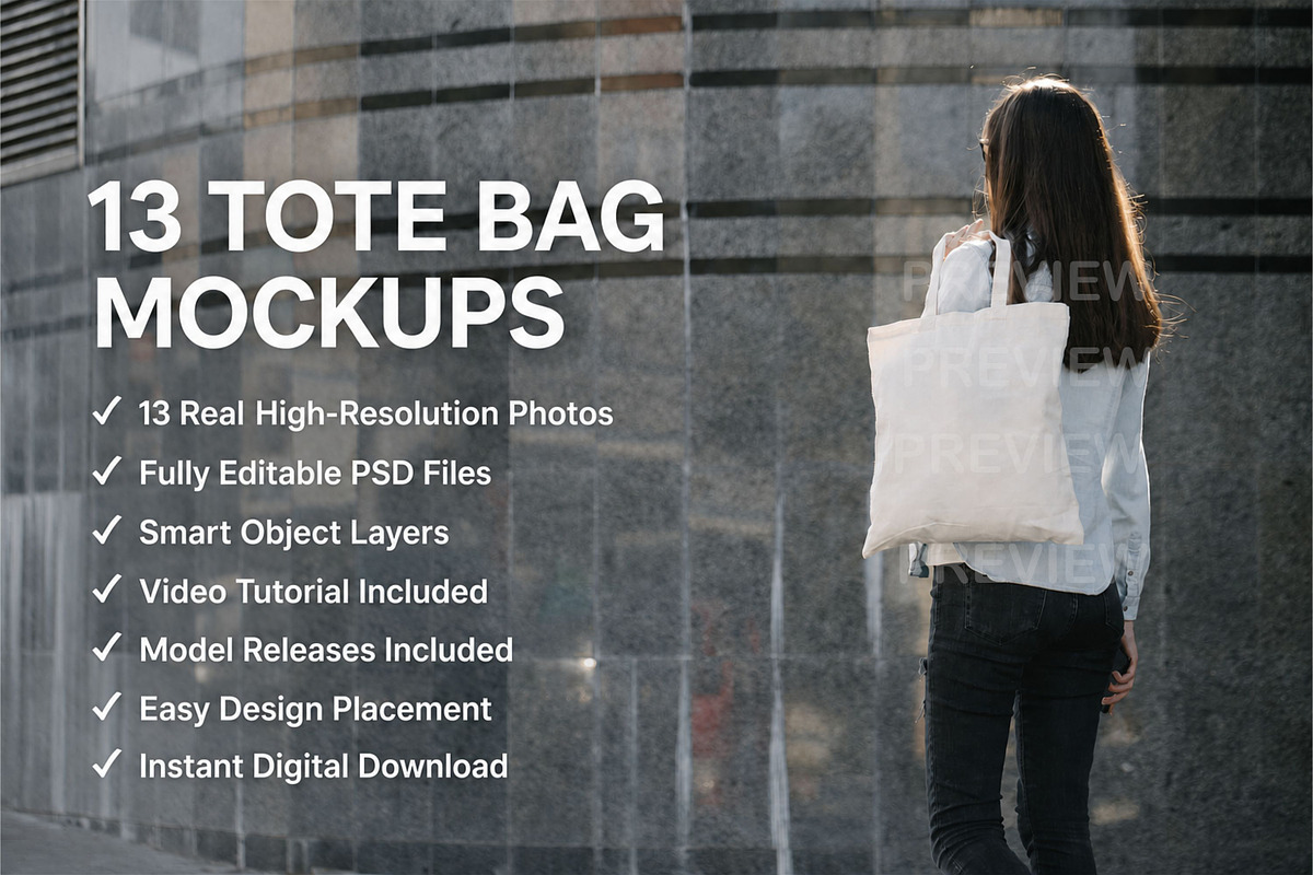 Bags Tote Mockup (OAD113 Liberty), a Merchandise Mockup by Arfis (Photo 2 of 14)