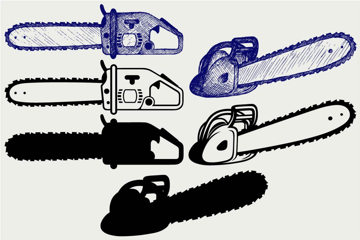Chainsaw SVG, an Outline Icon by LineworkStock