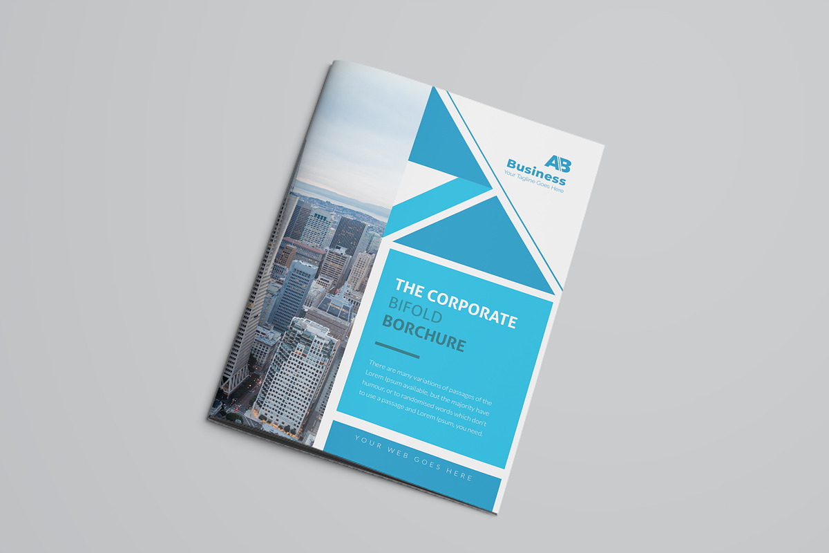 Blue Abstract Bifold Brochure, a Brochure Template by ZAAS