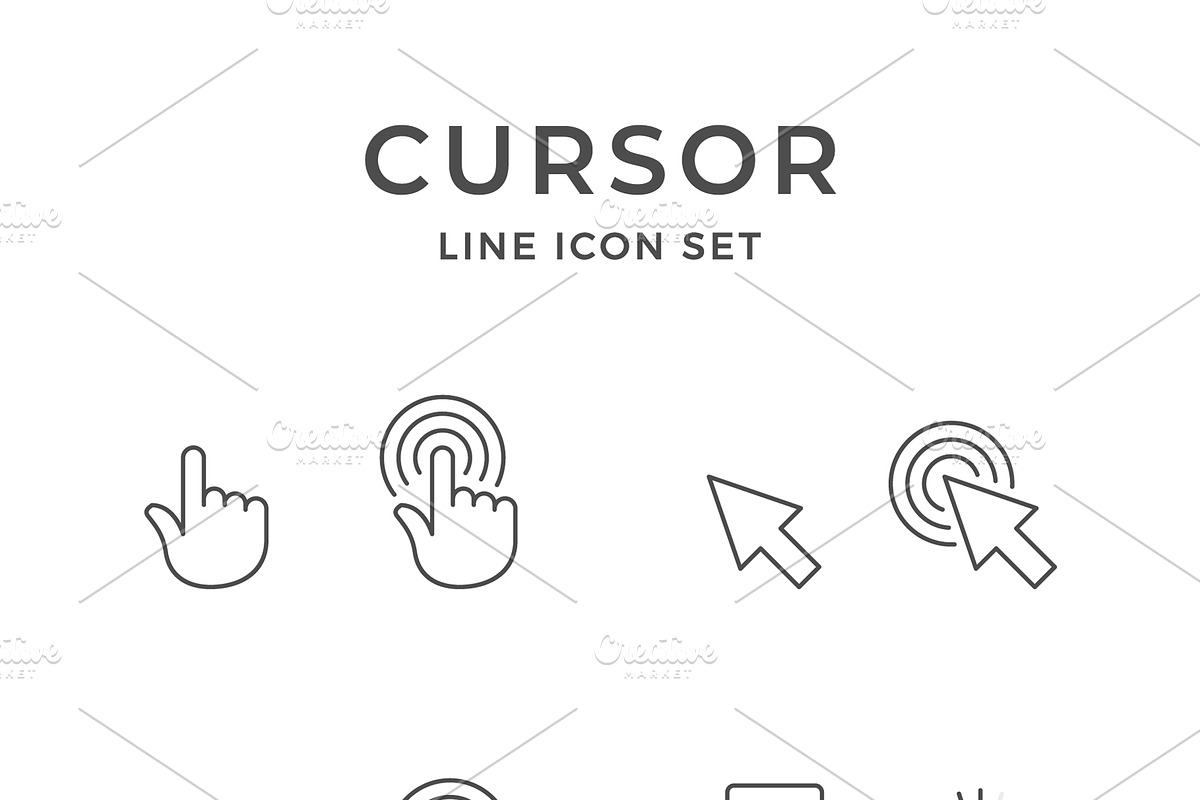 Set line icons of cursor click, an Outline Icon by motorama (Photo 1 of 2)