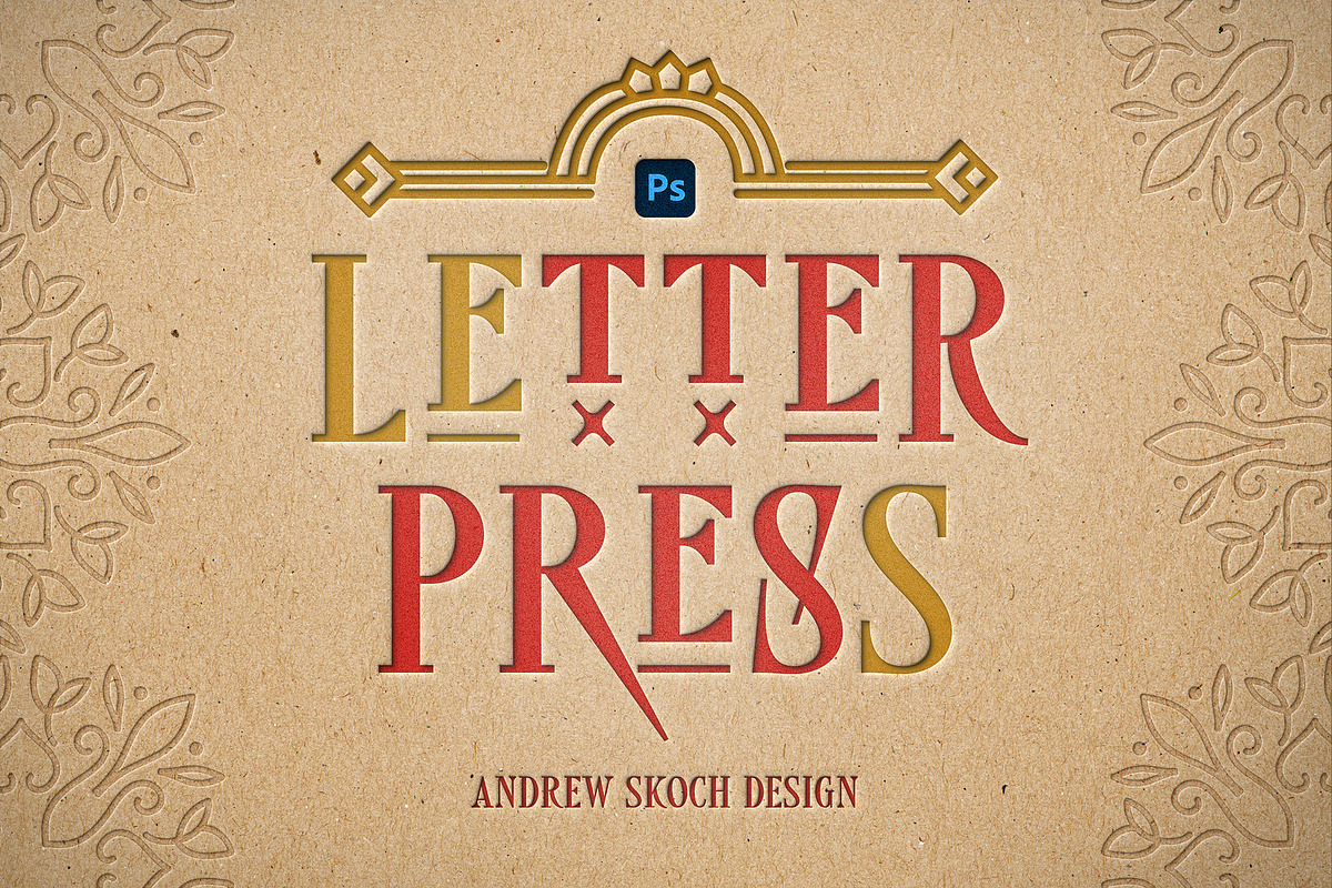 Letter Press Text & Logo Effect, a Mockup by Andrew Skoch Design (Photo 5 of 7)