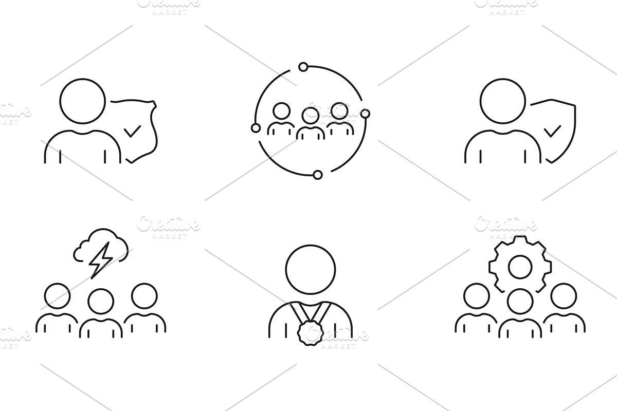 Employee and Teamwork Icons, a Person Illustration by Gentle Studio