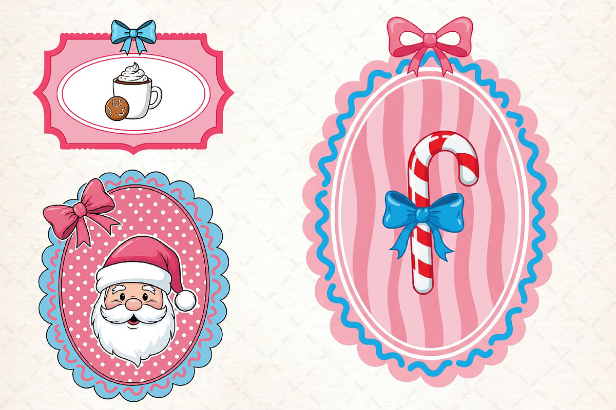 Christmas Coquette Frame Clipart Bun, an Illustration by Libby Wishes (Photo 5 of 8)