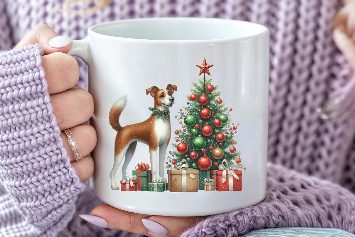 Christmas tree Dog Clipart, an Illustration by CraftArtStudio (Photo 5 of 6)