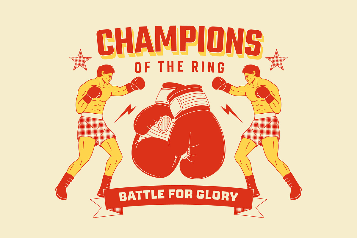 Boxing Match Full Illustration, a Sport Illustration by graphicook
