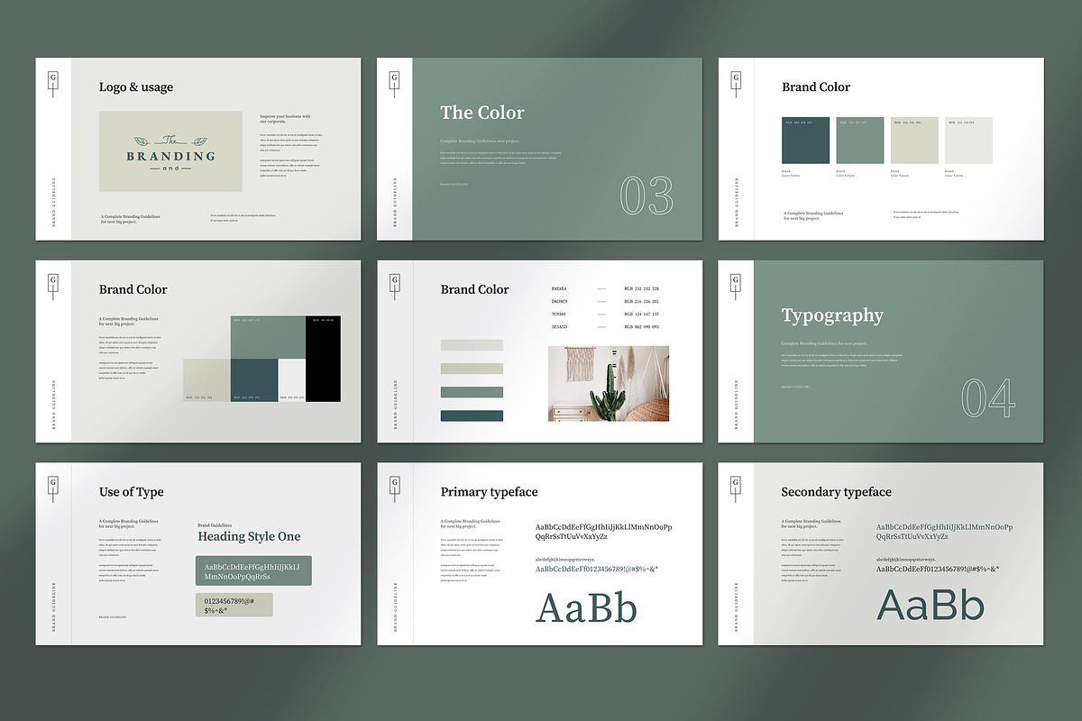 Brand Guidelines Template, a Presentation Template by UpSolution (Photo 5 of 8)