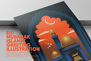 Eid Mubarak Islamic Greeting, a Seasonal Illustration by Decla Studio (Thumbnail 1 of 4)