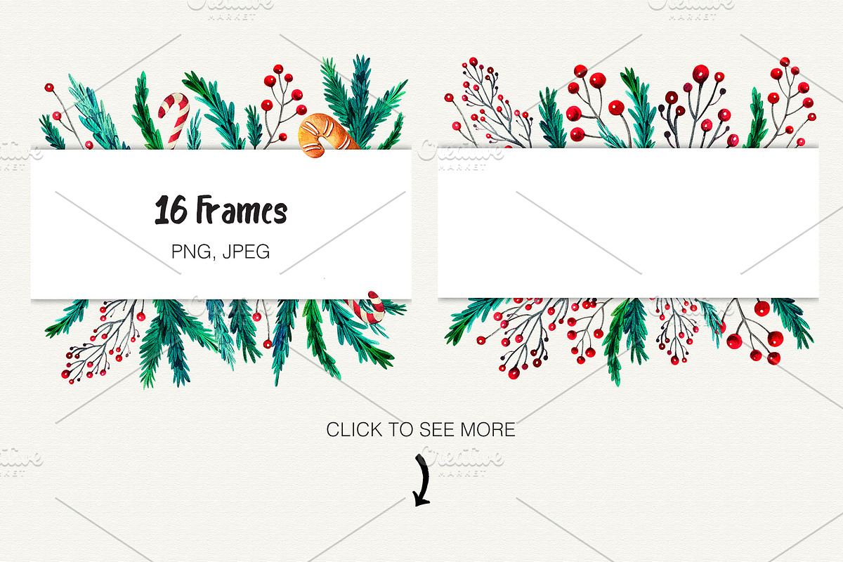 Merry Christmas Watercolor Set, a Decorative Illustration by Olga Alexeenko (Photo 8 of 10)