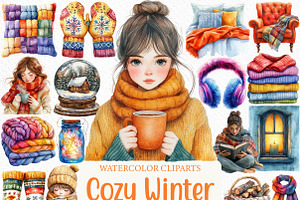Cozy Winter Clipart, an Illustration by Craft Nest