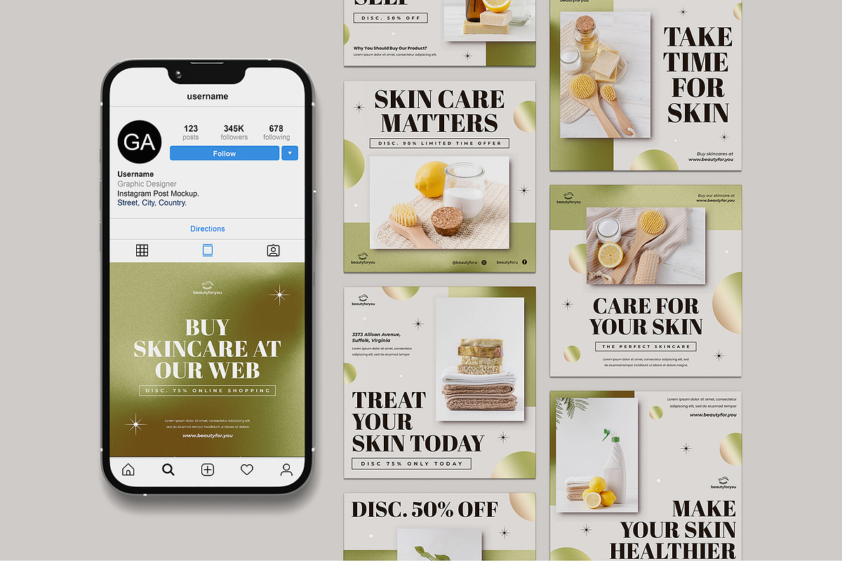 Instagram Post Mockup Bundles, an iPhone Mockup by Graphic Aesthetic (Photo 16 of 22)