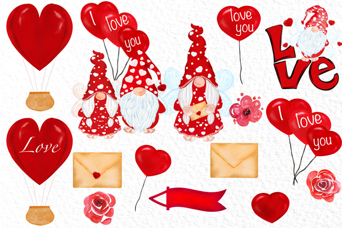 Valentine Gnomes clipart Love, an Illustration by vivastarkids (Photo 3 of 7)