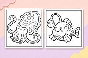 Ocean Life Coloring Pages #1, an Animal Illustration by Inkivelle Studio (Thumbnail 2 of 3)