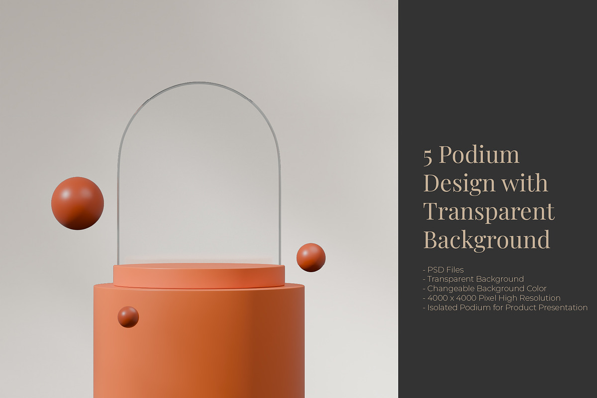 5 Podium with Transparent Background, a Background Graphic by faustudio (Photo 1 of 7)