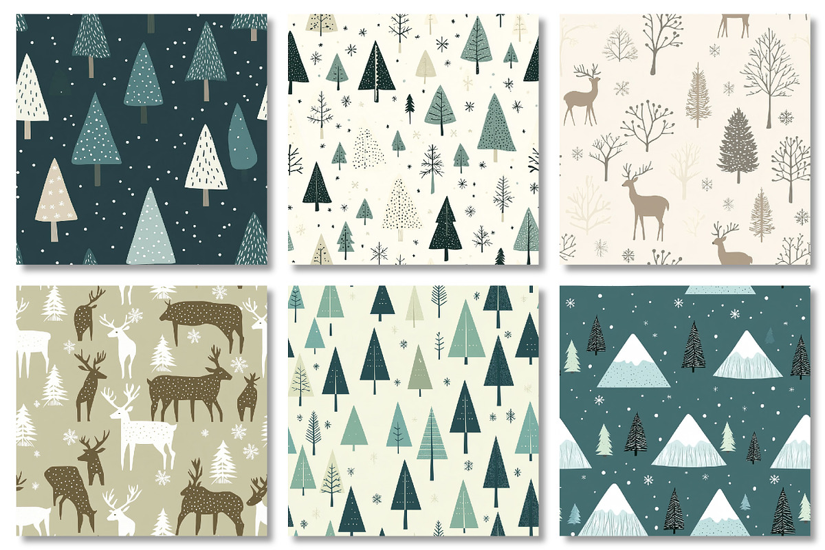 Nordic Winter Seamless Patterns, a Texture Graphic by Dream Creation