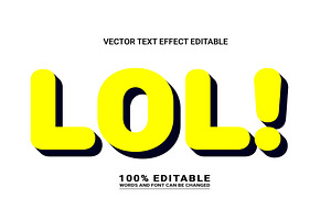 Lol Vector 3d Editable Text Effect