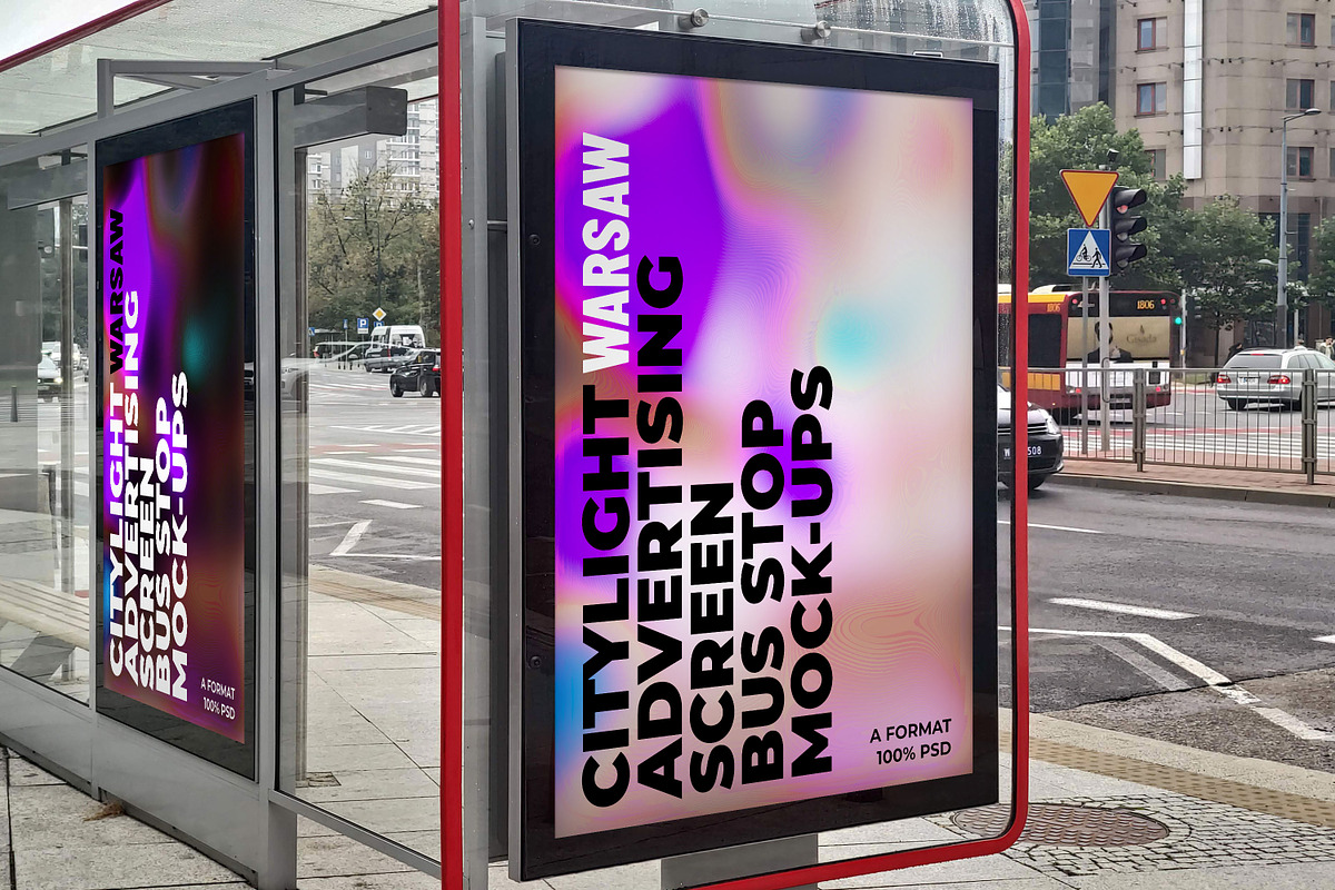 Warsaw Citylight Ad Bus Stop 13, an Advertising Mockup by Graphic Shelter (Photo 6 of 9)