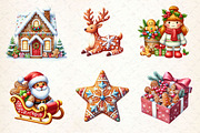 Christmas Gingerbread Clipart Bundle, a Work Illustration by Dream Creation (Thumbnail 4 of 4)