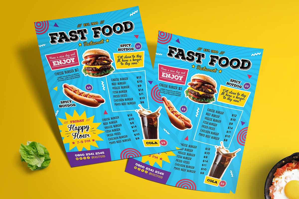 Fast Food Menu Flyer, a Flyer Template by Aarley Kaiven (Photo 2 of 2)