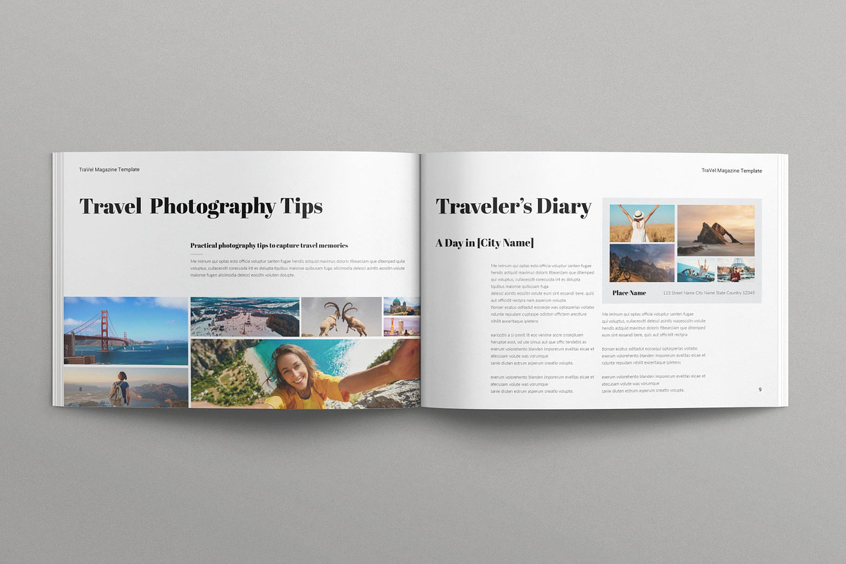 Travel Magazine Template Landscape, a Magazine Template by E-Type (Photo 3 of 8)
