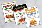 Set of 3 Food Fundraiser Flyers, a Templates & Theme by Studio Reena (Thumbnail 1 of 2)