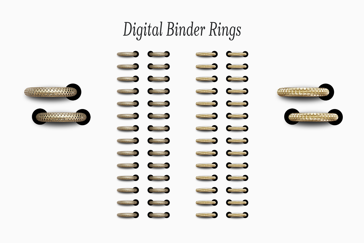 Gold Digital Planner Binder Rings, an Object Graphic by 3PointsCreative (Photo 3 of 6)