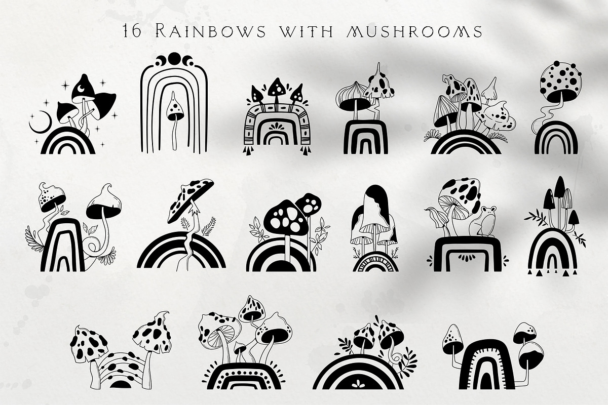 Mystical Mushrooms - graphic kit, an Animal Illustration by My Space Garden (Photo 5 of 17)