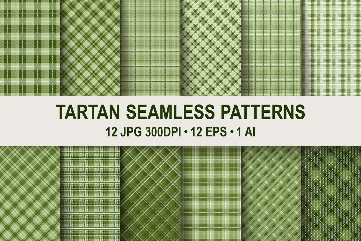 Tartan green seamless patterns, a Pattern Graphic by Gurza SHOP (Photo 1 of 3)