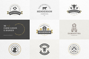 Farm Logos & Badges Vintage Style, a Branding & Logo Template by Vasya Kobelev