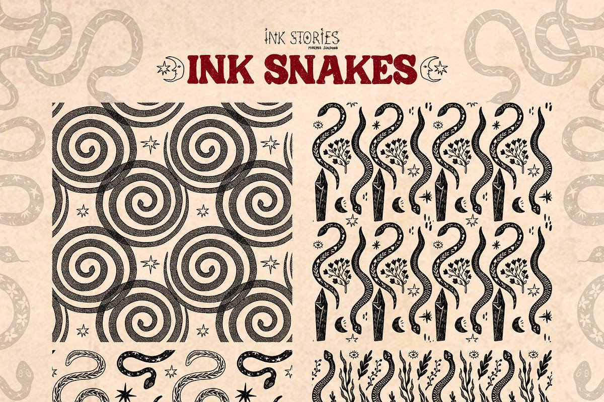 Ink Snakes Hand-drawn Set, an Animal Illustration by Ink Stories (Photo 5 of 8)