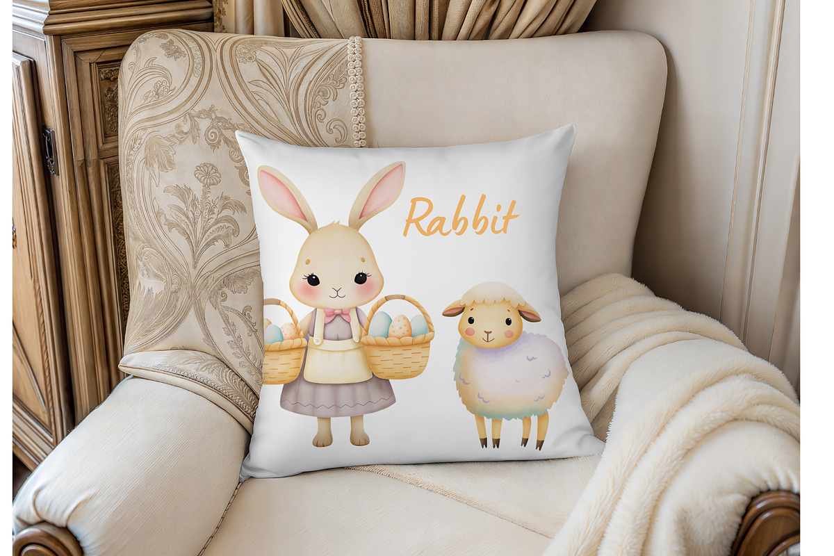 Watercolor Easter Bunny Clipart, an Illustration by MockupWizard (Photo 5 of 5)