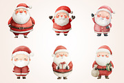 Cute Santa Claus Clipart, a Seasonal Illustration by Housui Patterns (Thumbnail 6 of 13)